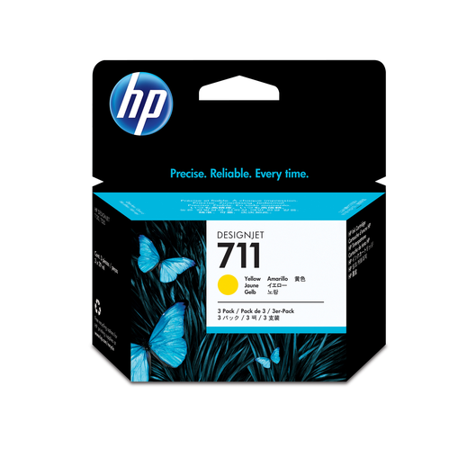 HP 711 Ink Cartridge yellow Three-Pack 29ml